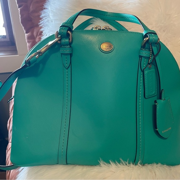 Coach Turquoise Leather Satchel - Picture 1 of 10
